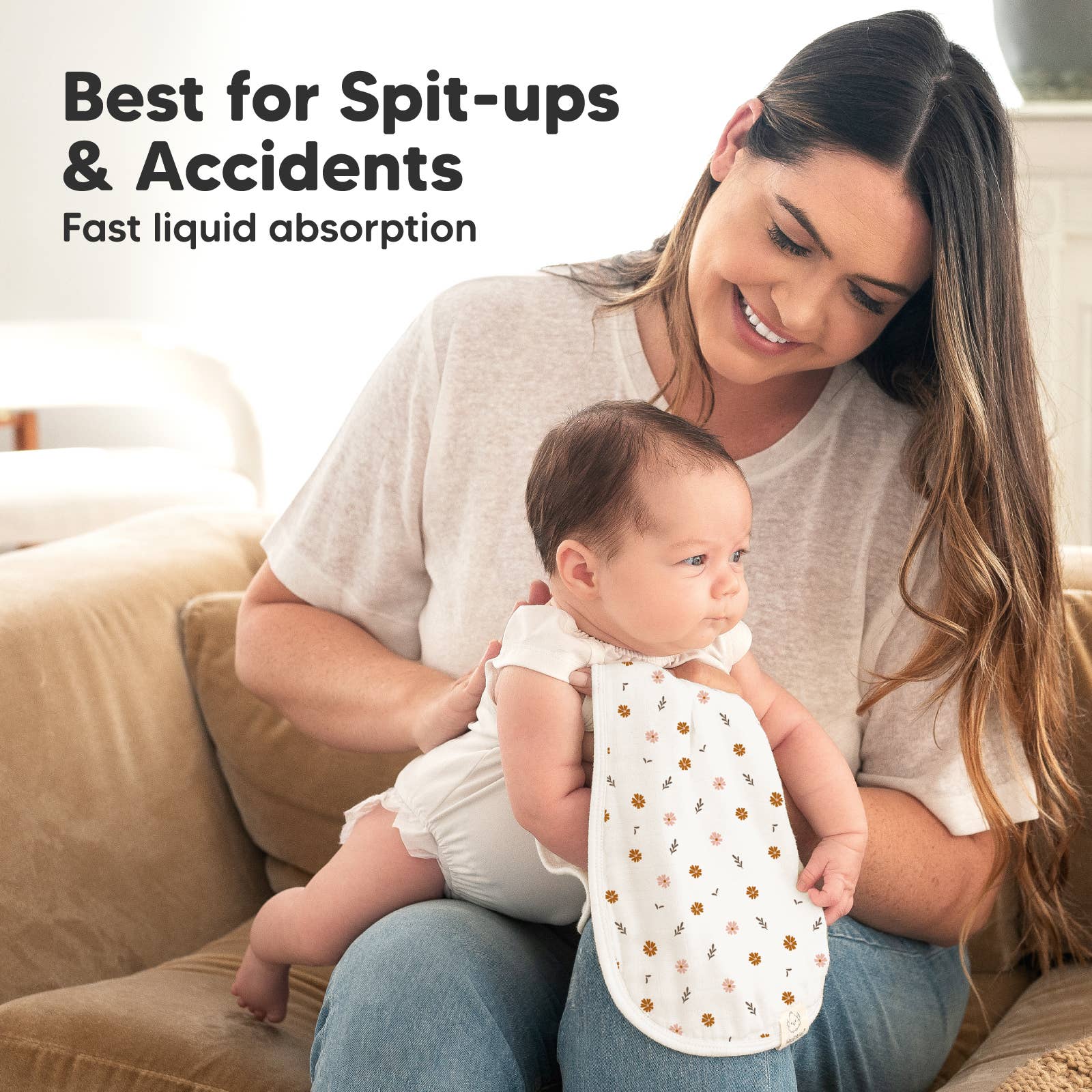 KeaBabies 5 - Pack Softe Burp Cloths - The Bronze Butterfly