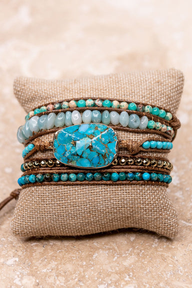 Kelly Leather Wrap Bracelet | Dylan Jewelry - The Bronze Butterfly