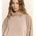 Khaki Beige Chenille-Trim Wide-Leg Lounge Set - The Bronze Butterfly