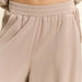 Khaki Beige Chenille-Trim Wide-Leg Lounge Set - The Bronze Butterfly