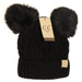 Kids Cable Knit Double Pom Beanie - The Bronze Butterfly