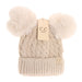 Kids Cable Knit Double Pom Beanie - The Bronze Butterfly