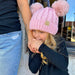 Kids Cable Knit Double Pom Beanie - The Bronze Butterfly