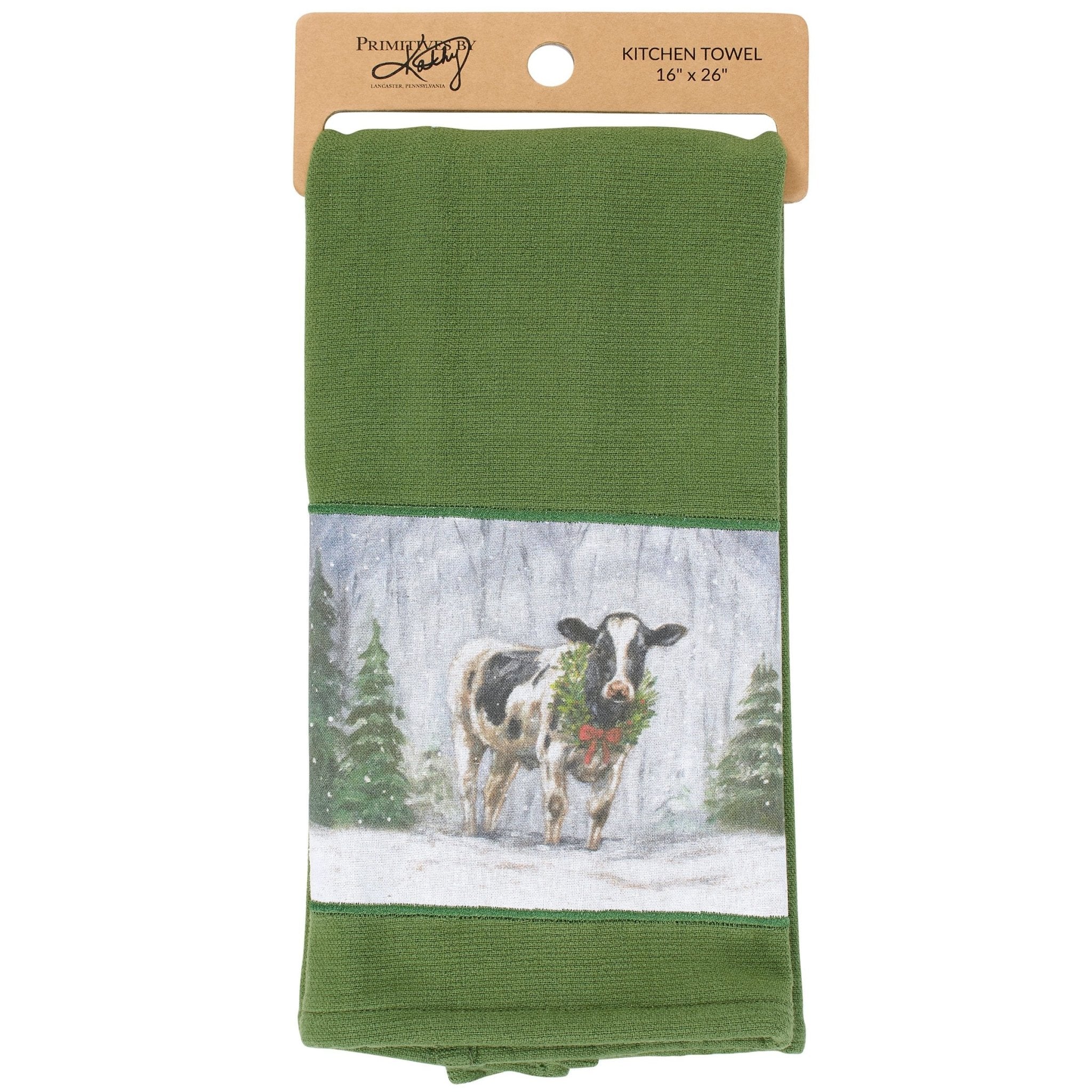 Kitchen Towel - Snowy Cow - The Bronze Butterfly