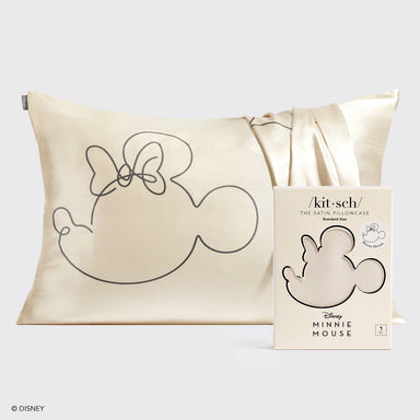 Kitsch & Mickey and Minnie Satin Pillowcase Mrs.Mouse - Cream - The Bronze Butterfly