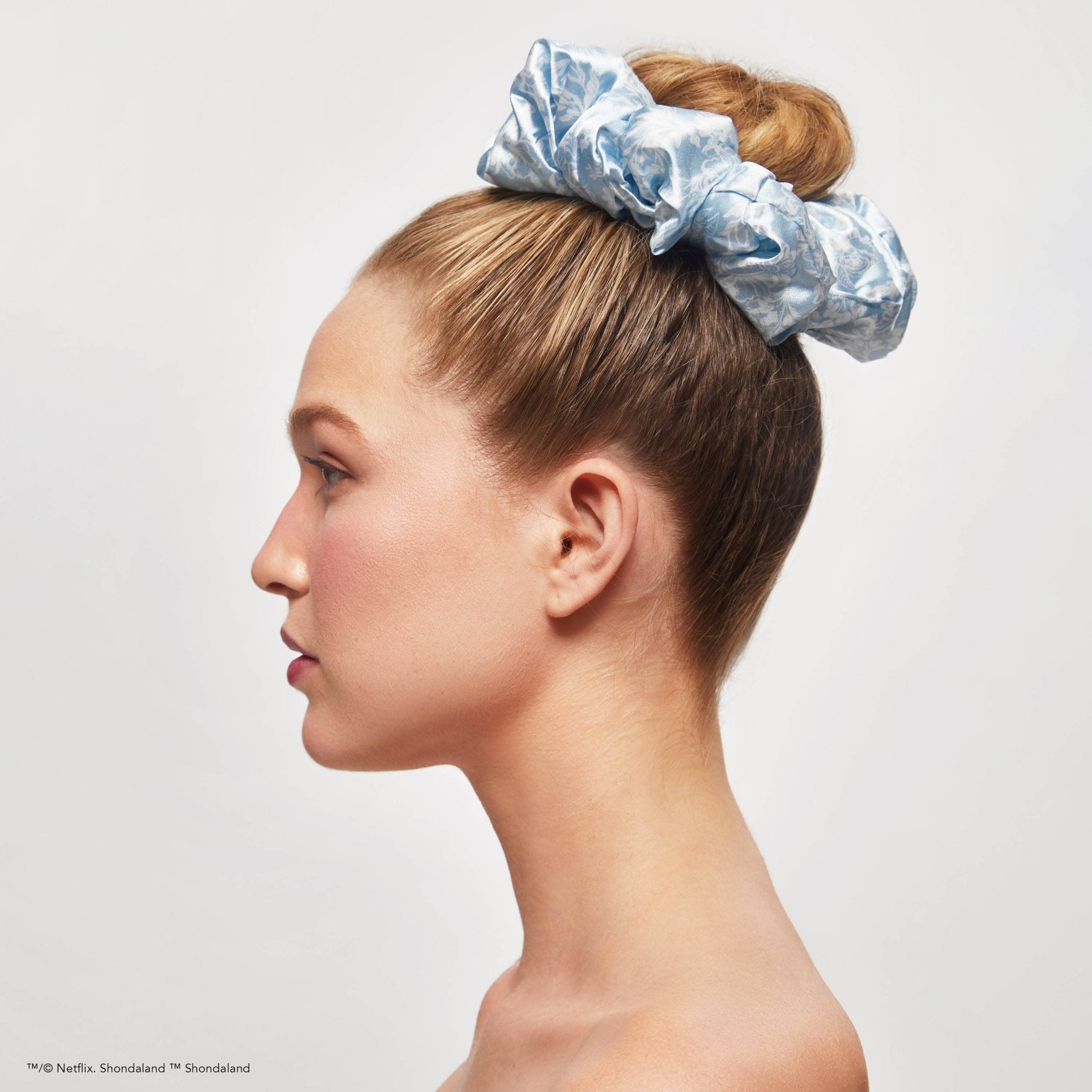 Kitsch x Bridgerton Satin Pillow Scrunchies / Toile De Blue - The Bronze Butterfly