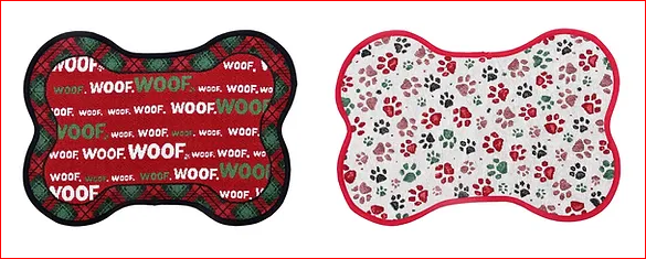 CHRISTMAS PET DISH BOWL MAT