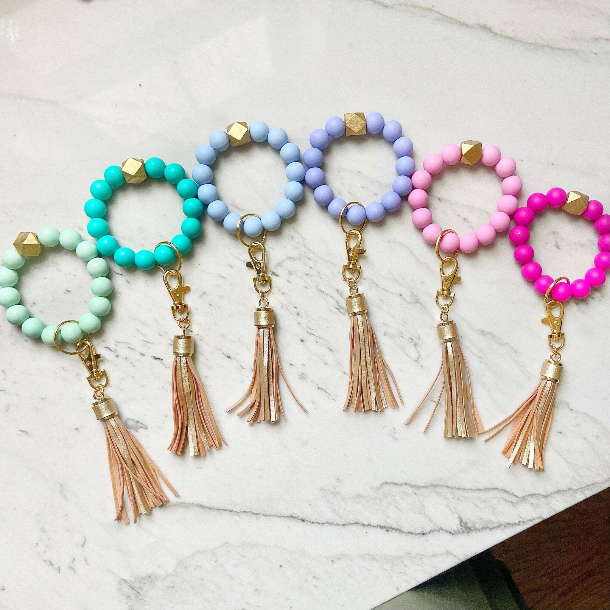 Lanyard Lovebirds O Wristband Keychain Gold Tassel - The Bronze Butterfly