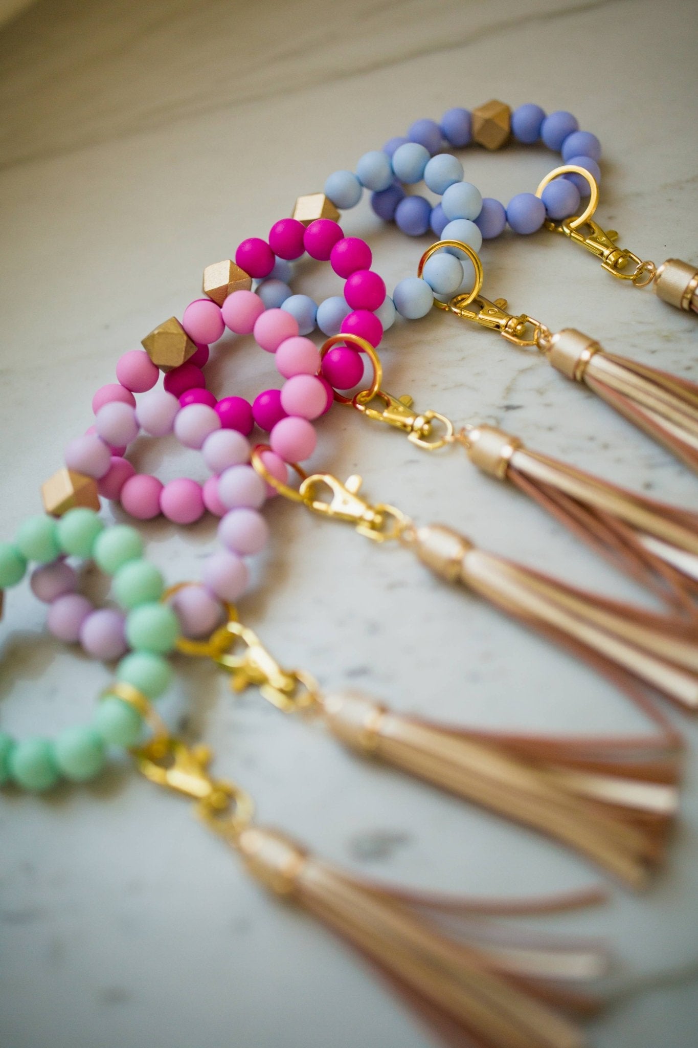 Lanyard Lovebirds O Wristband Keychain Gold Tassel - The Bronze Butterfly