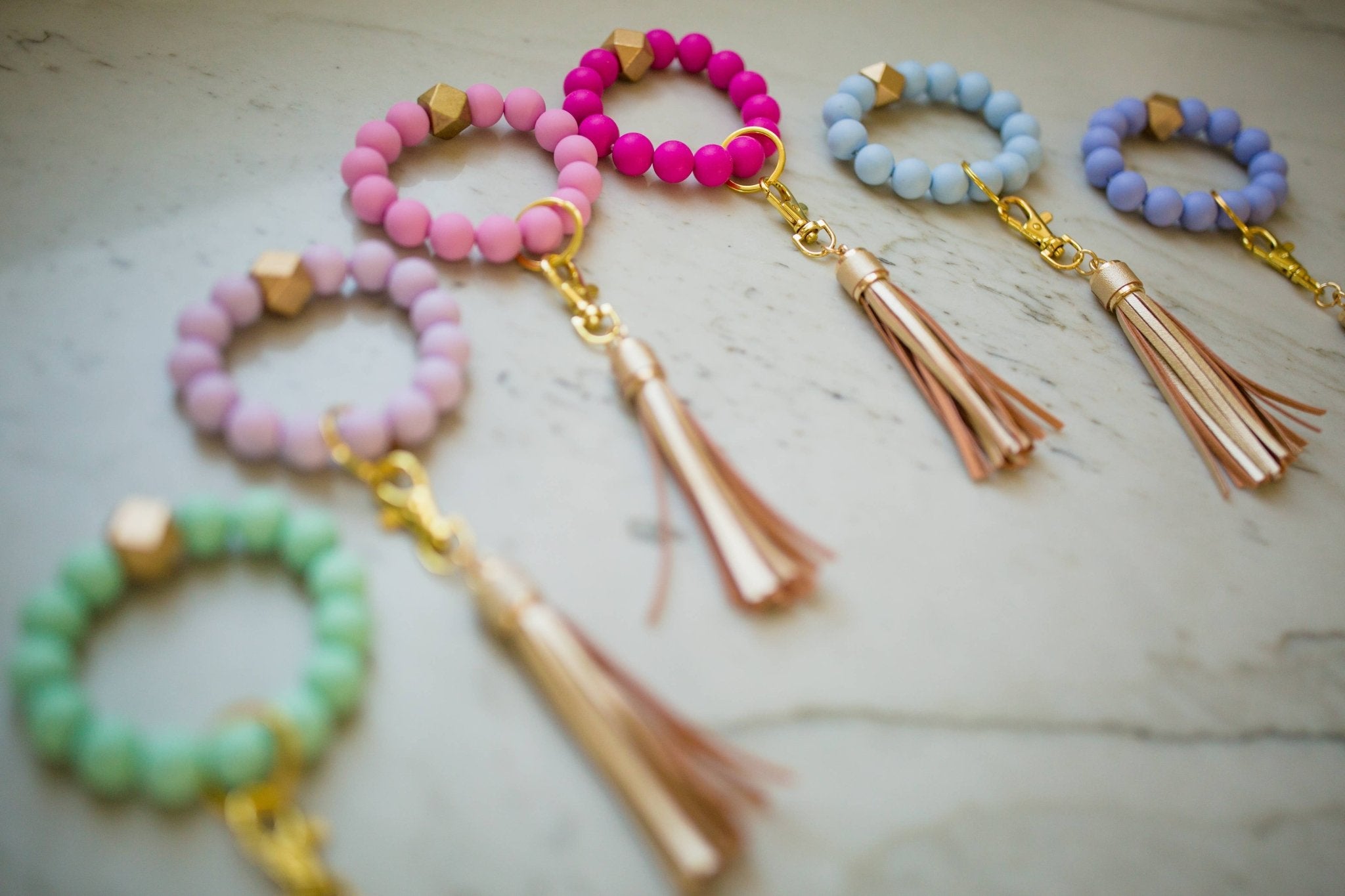 Lanyard Lovebirds O Wristband Keychain Gold Tassel - The Bronze Butterfly