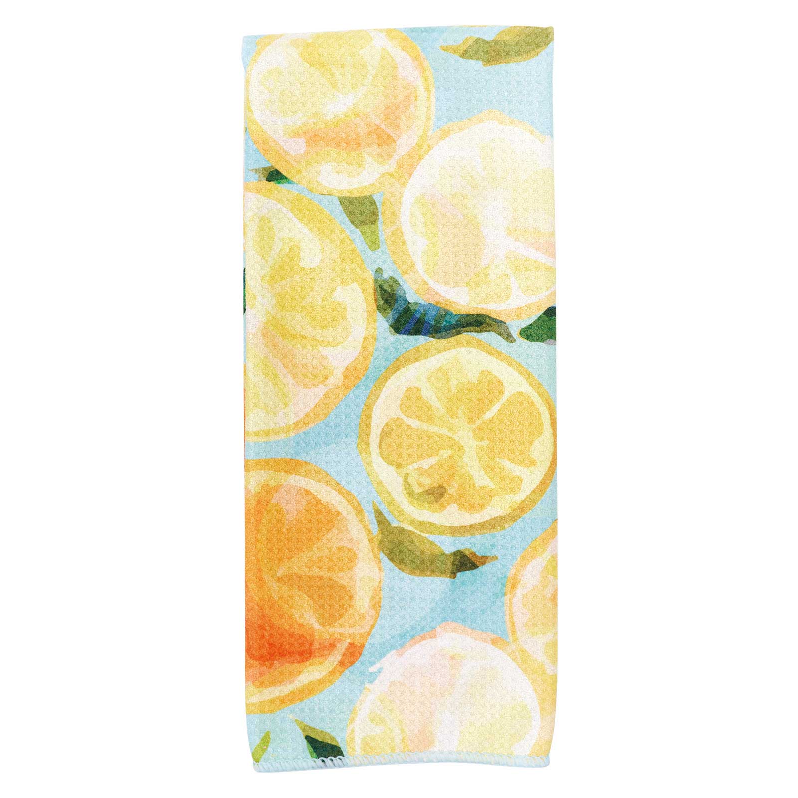 LEMON SLICES blu Kitchen Tea Towel - The Bronze Butterfly