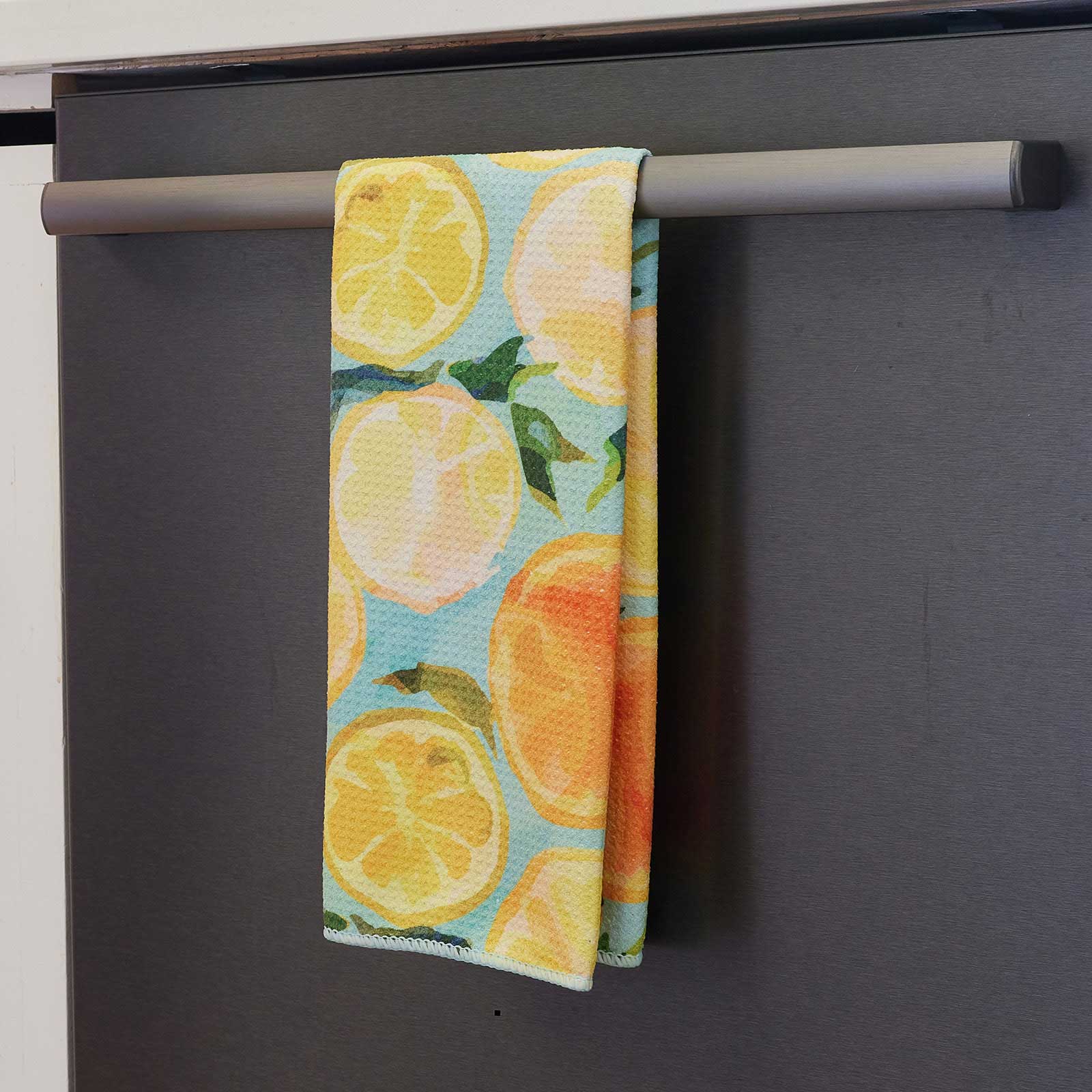 LEMON SLICES blu Kitchen Tea Towel - The Bronze Butterfly