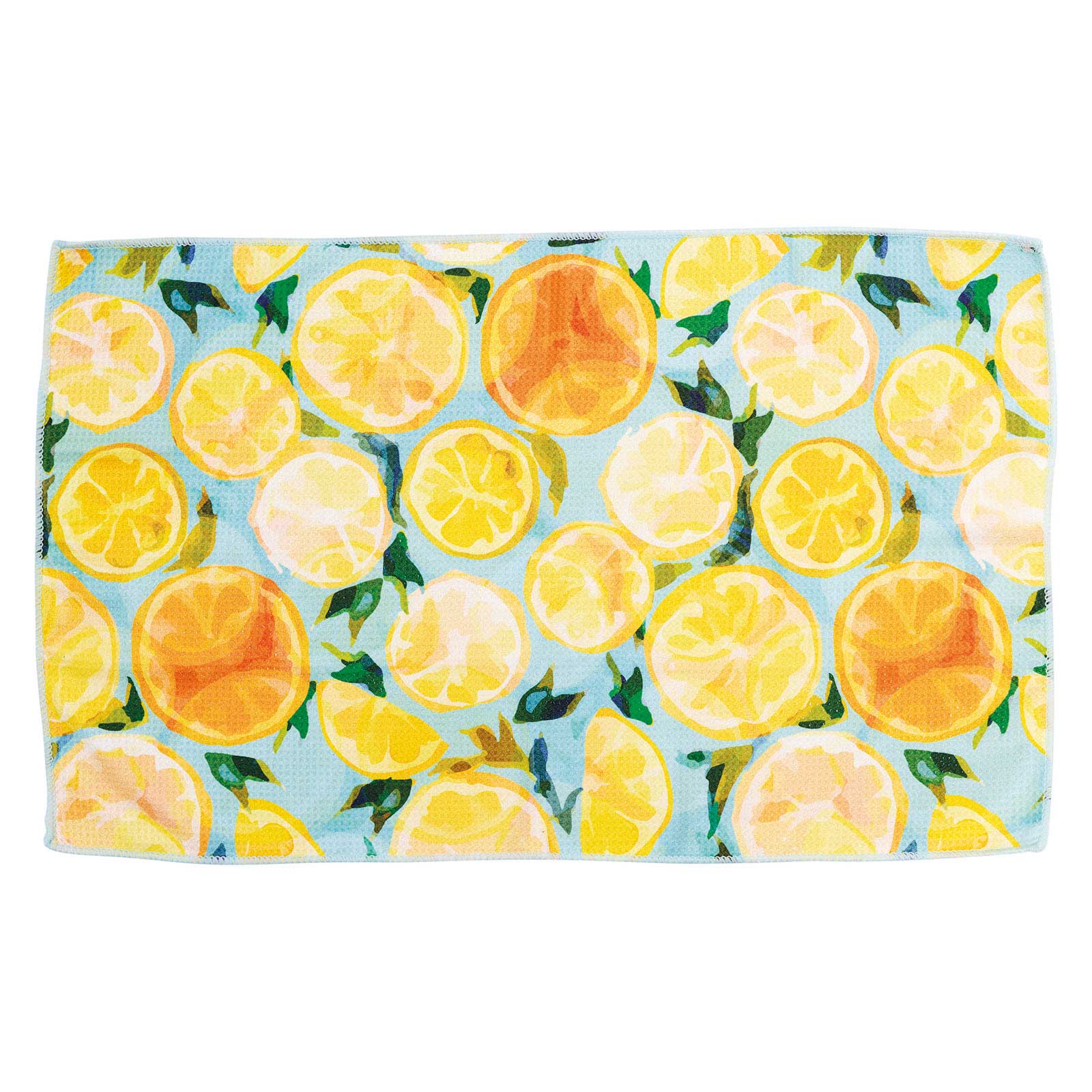 LEMON SLICES blu Kitchen Tea Towel - The Bronze Butterfly