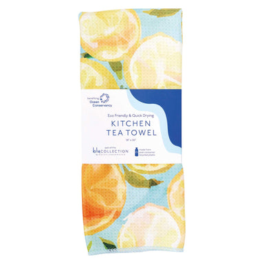 LEMON SLICES blu Kitchen Tea Towel - The Bronze Butterfly