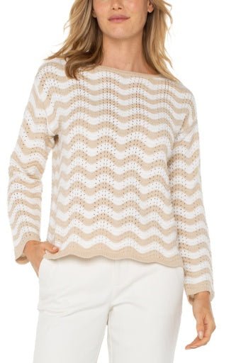 Liverpool Boat Neck Scallop Hem Sweater - The Bronze Butterfly