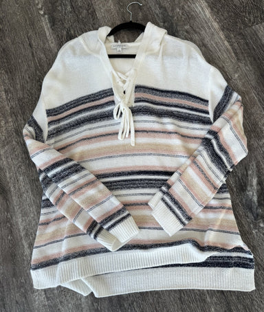 LIverpool Cream Navy and Pink combo Sweater with Hood - The Bronze Butterfly