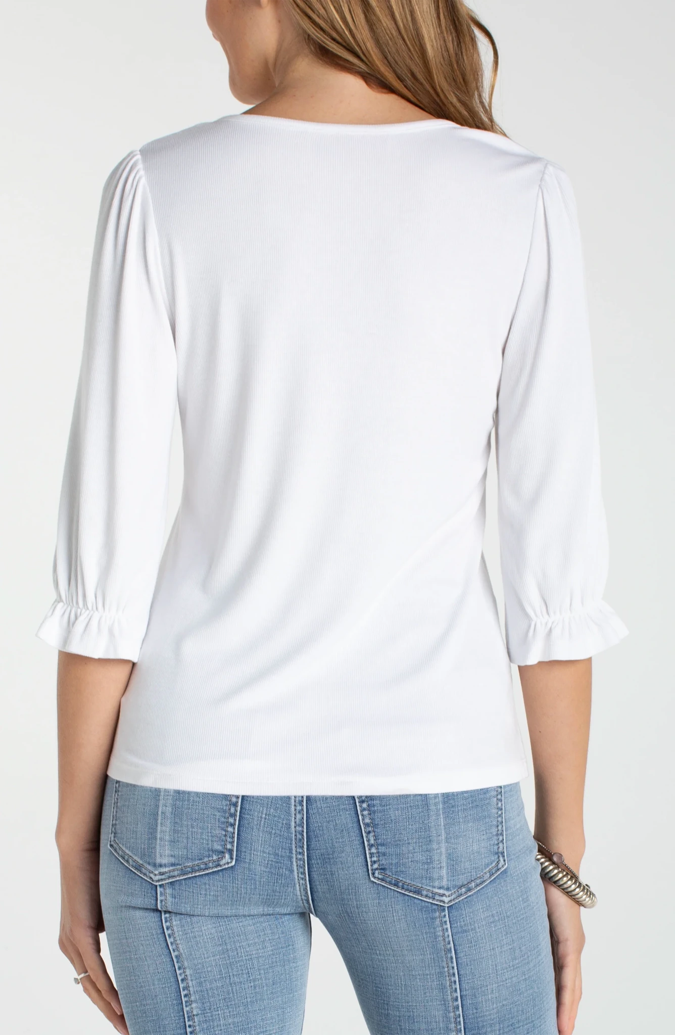 Liverpool Elbow Sleeve Notch Knit Tee - The Bronze Butterfly