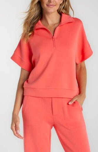 Liverpool Half Zip Popover Top - The Bronze Butterfly