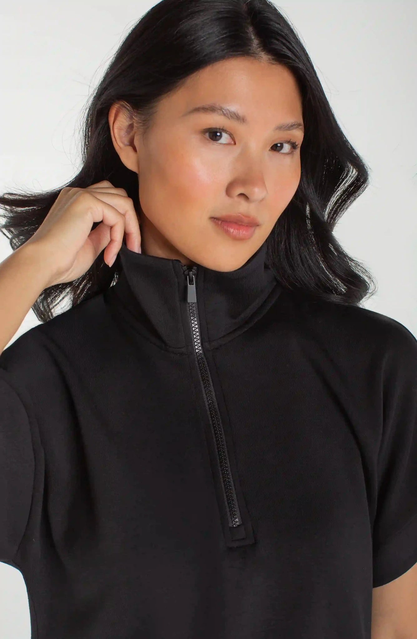 Liverpool Half Zip Popover Top - The Bronze Butterfly