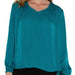 Liverpool Long Sleeve V - neck Woven Blouse - The Bronze Butterfly
