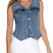 Liverpool Women's Denim Trucker Vest - The Bronze Butterfly