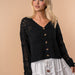 Long Sleeve Open Knit Cardigan - Black - The Bronze Butterfly