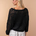 Long Sleeve Open Knit Cardigan - Black - The Bronze Butterfly