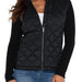 Long Sleeve Quilted Front Full Zip Sweater - Liverpool - The Bronze Butterfly