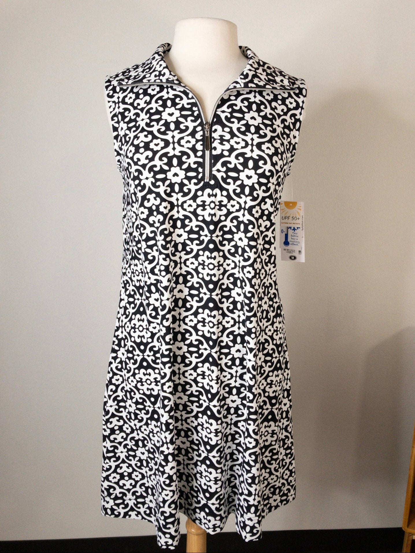 Lulu - B Sleeveless Zip Swing Dress - Geometric - The Bronze Butterfly