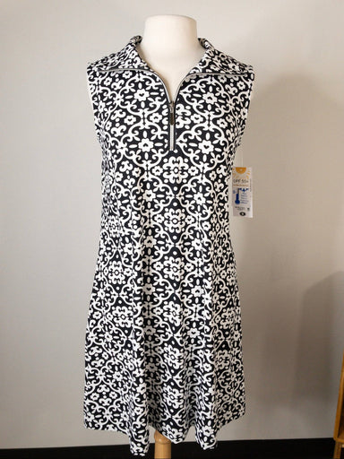 Lulu - B Sleeveless Zip Swing Dress - Geometric - The Bronze Butterfly