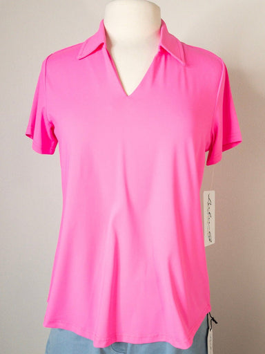 Lulu - B Women's Short Sleeve Collar Top - The Bronze Butterfly