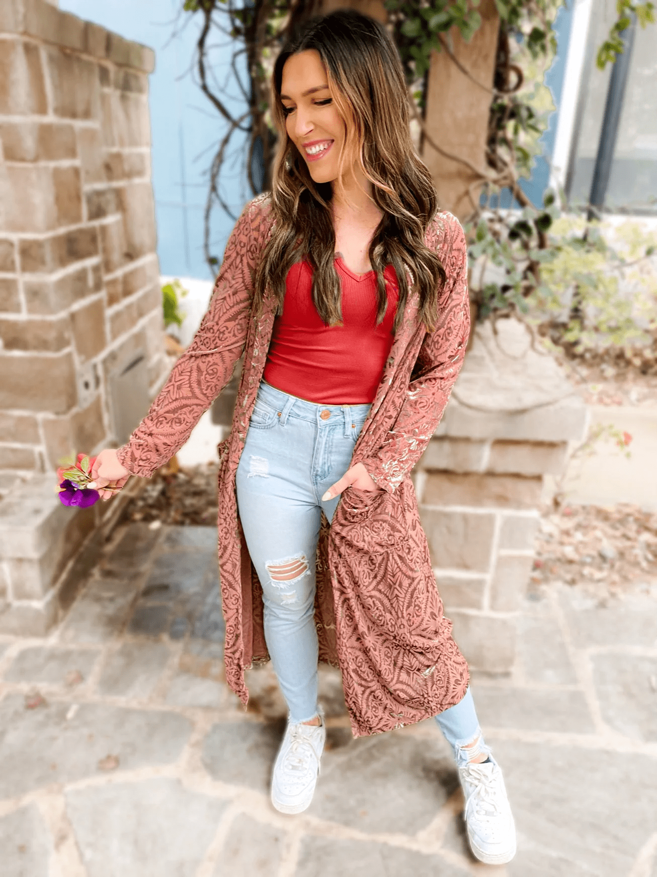 Mabel Mesh & Velvet Duster Cardigan - The Bronze Butterfly