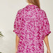 Magenta Floral Print Blouse with drop puff sleeve. - The Bronze Butterfly