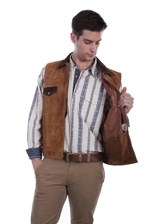Men's Scully Leather Vest - The Bronze Butterfly