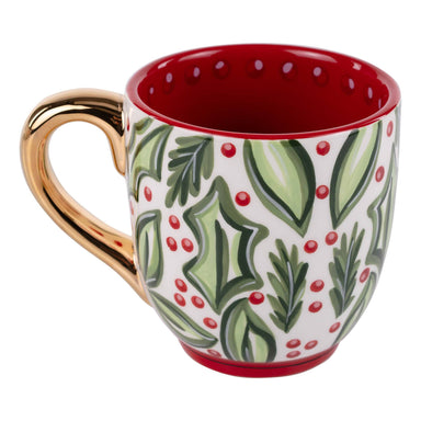 Merry Christmas Holly Mug - The Bronze Butterfly
