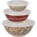 Merry Christmas Nesting Bowl Set with Lids - The Bronze Butterfly