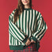 Merry & Stripe Reversible Mock Neck Sweatshirt - The Bronze Butterfly