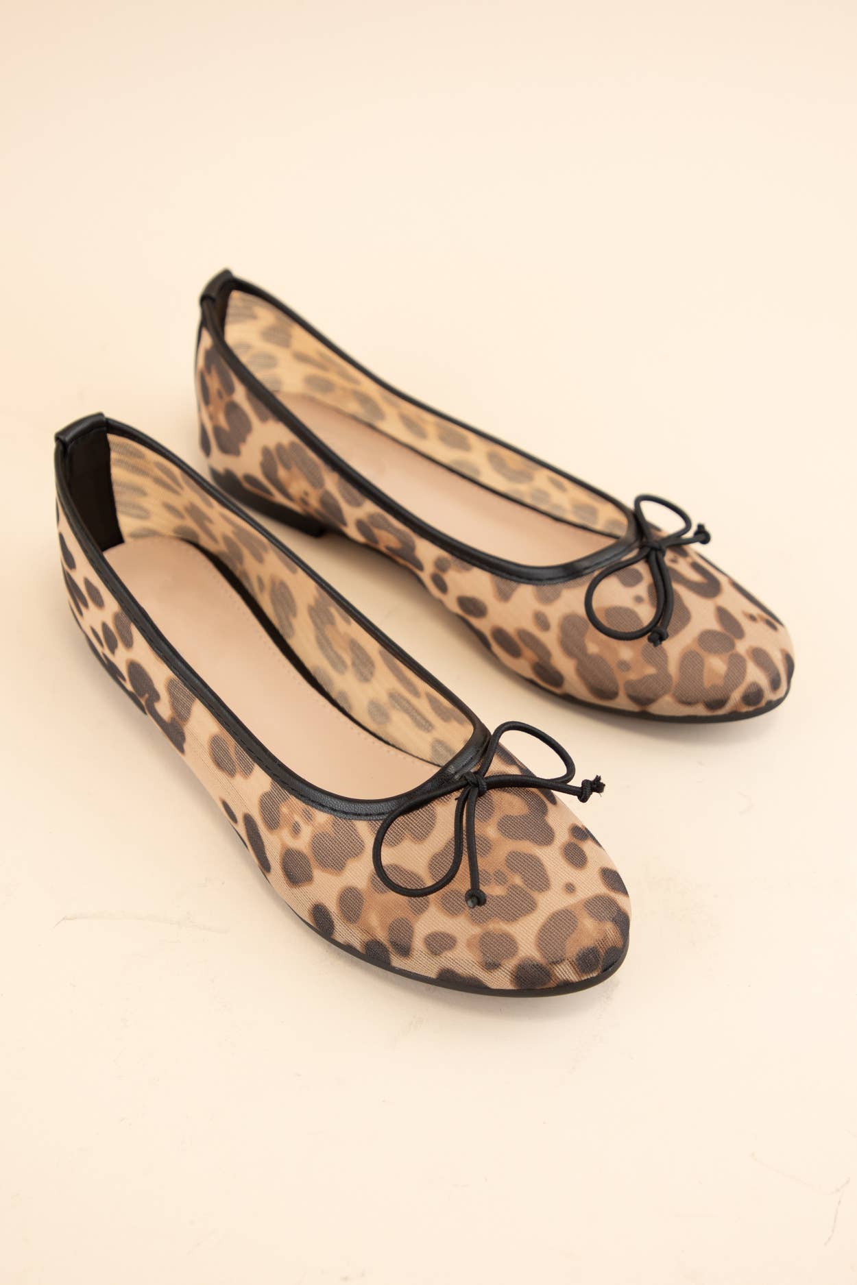 MESH LEOPARD PRINTED FLAT SHOES - The Bronze Butterfly