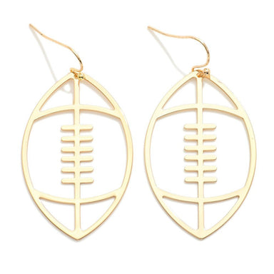 Metal Football Outline Drop Earrings - The Bronze Butterfly