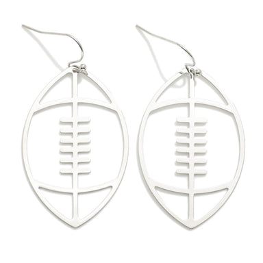 Metal Football Outline Drop Earrings - The Bronze Butterfly
