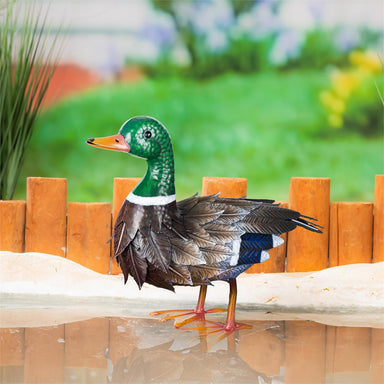 Metal Mallard Duck Garden Statue - The Bronze Butterfly