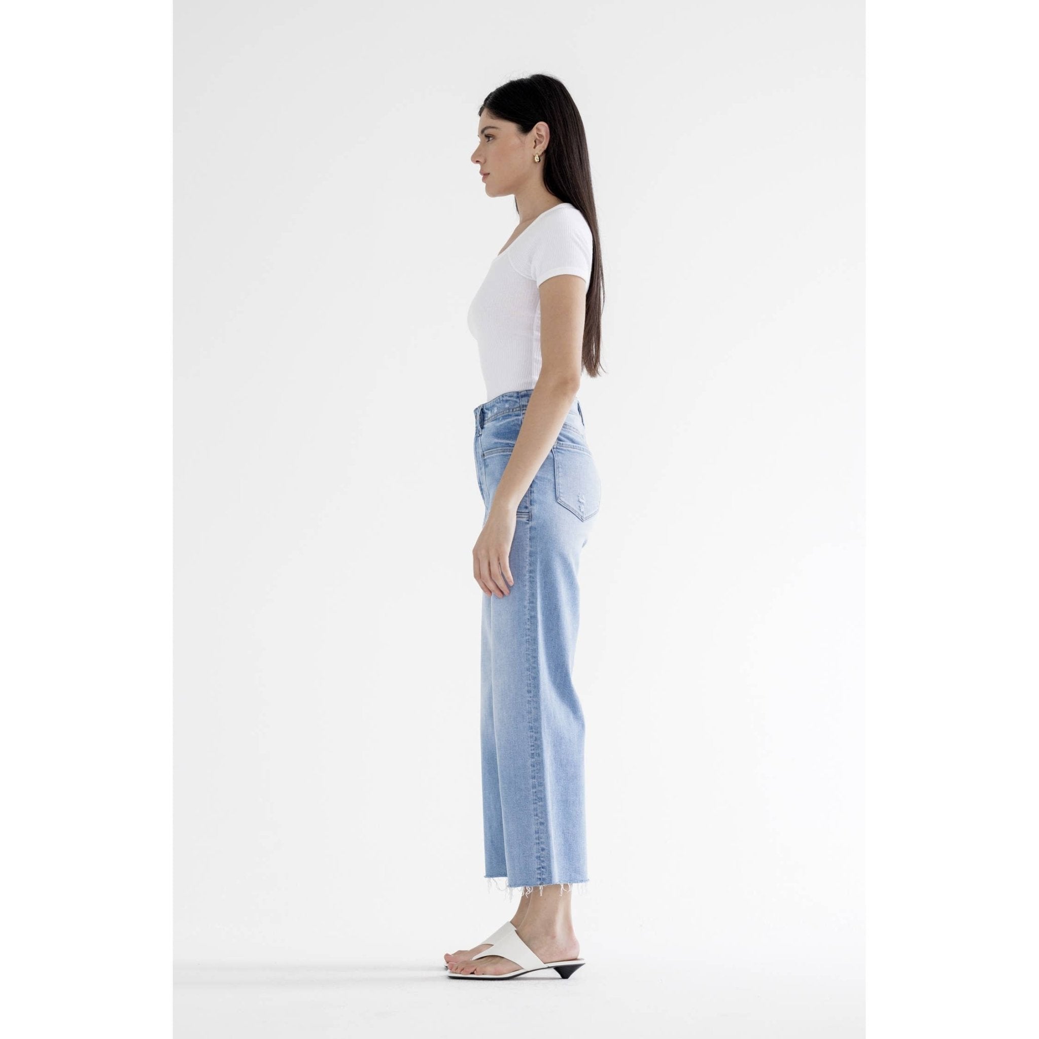 Mica High Rise Wide Leg Cropped Jean - The Bronze Butterfly