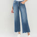 MID RISE RAW HEM WIDE LEG JEANS - The Bronze Butterfly