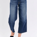 Mid - Rise Tummy Control Wide Leg Cropped Jeans by Judy Blue Plus Size - The Bronze Butterfly