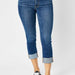 Mid Rise Vintage Cuffed Capri Plus Size - Judy Blue - The Bronze Butterfly