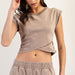 Mineral Washed Short Sleeve Wrap Top - The Bronze Butterfly