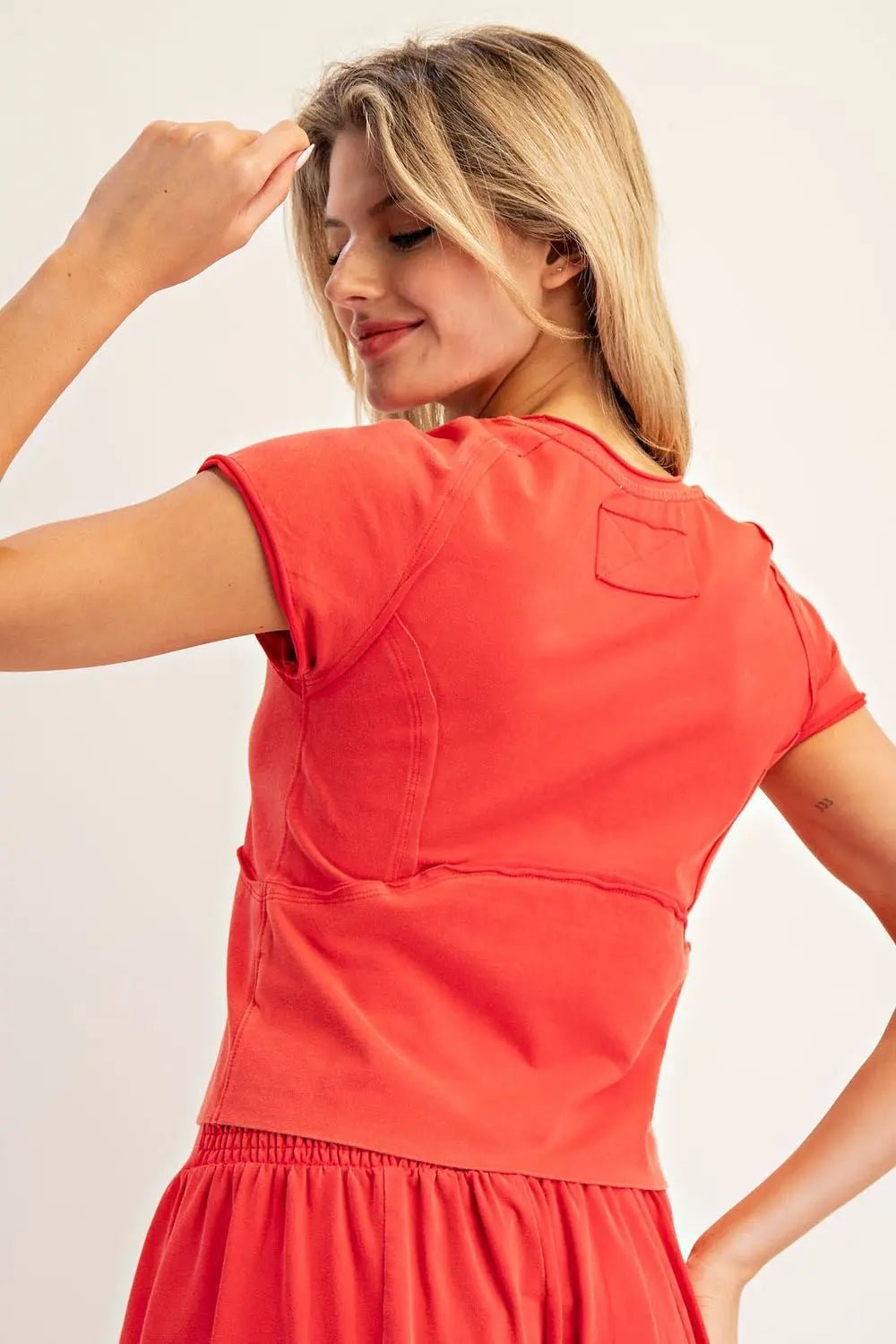 Mineral Washed Solid Cropped T-Shirt - The Bronze Butterfly