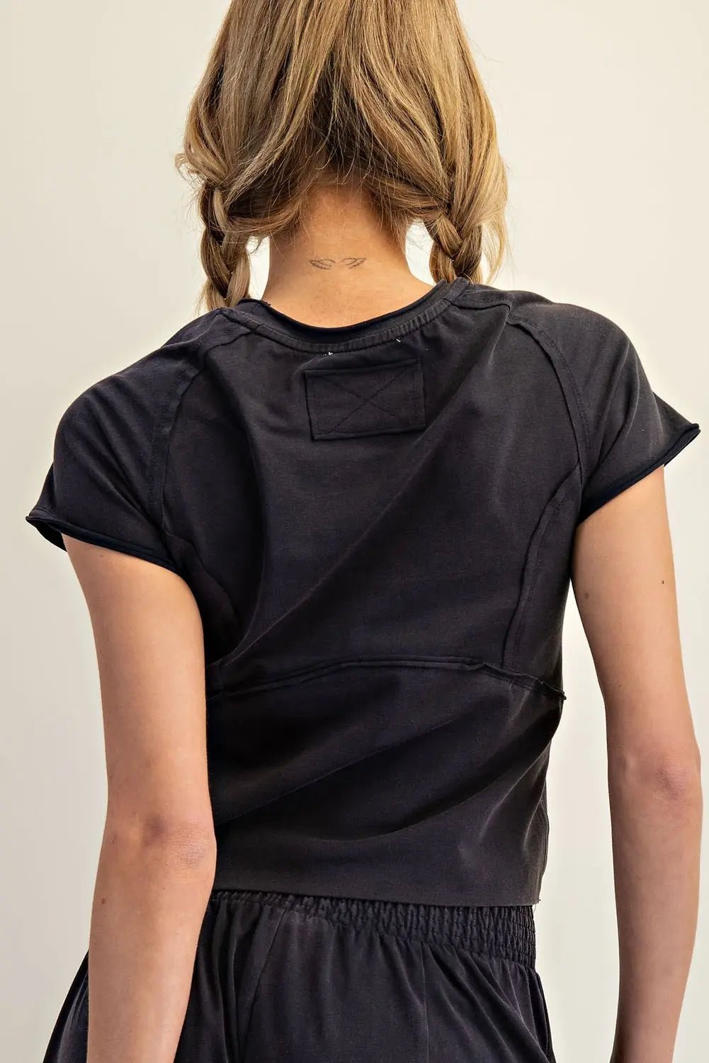 Mineral Washed Solid Cropped T-Shirt - The Bronze Butterfly