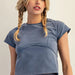 Mineral Washed Solid Cropped T-Shirt - The Bronze Butterfly
