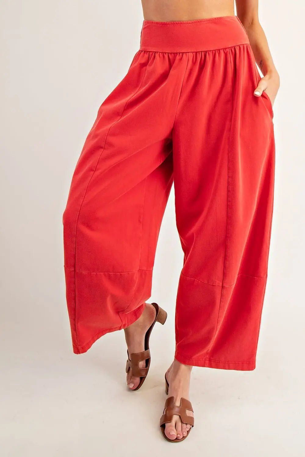 Mineral Washed Wide Leg Pants - The Bronze Butterfly
